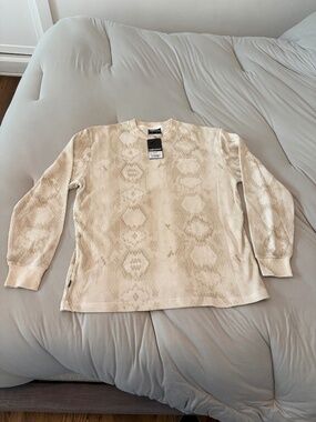 The Hundreds Long Sleeve Thermal-Size L - Tags On! Color-Off White Snakeskin